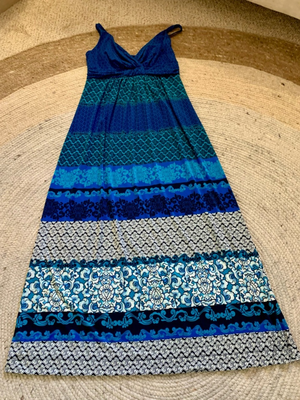 Soma Blue & Teal Striped Maxi Dress